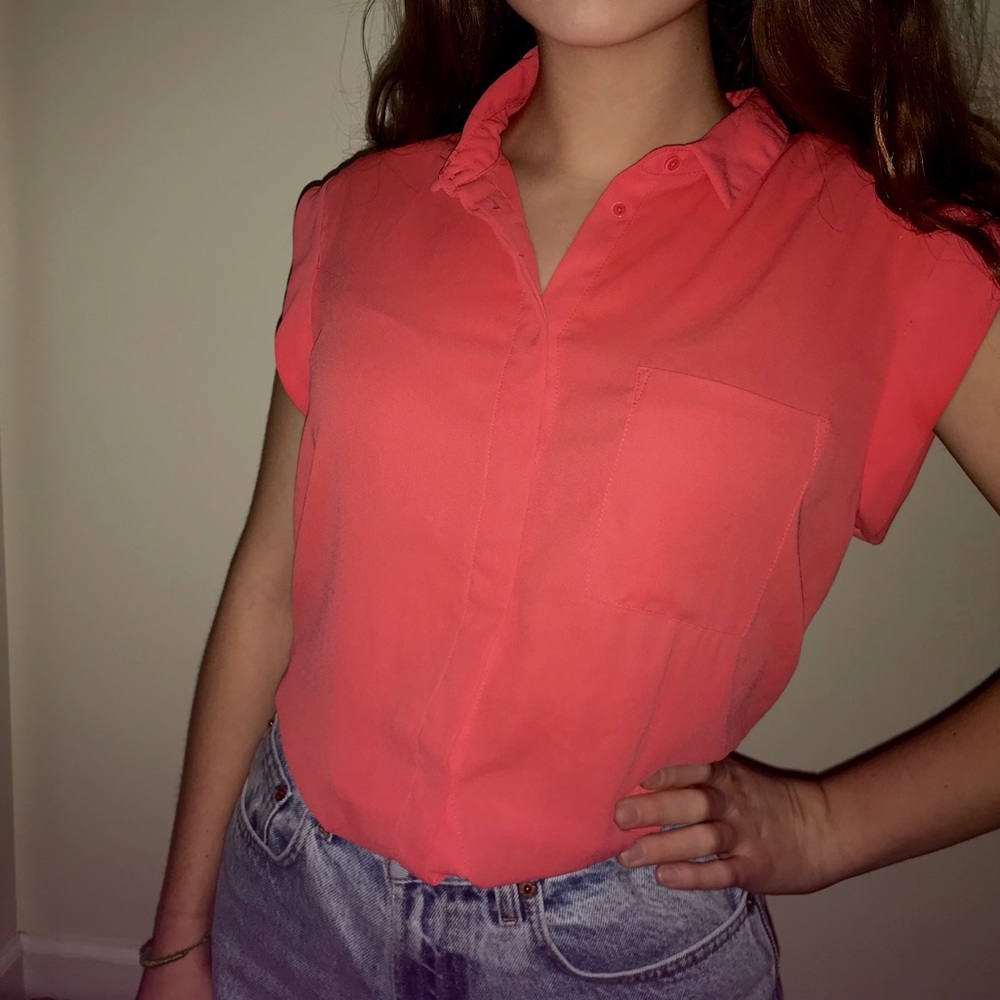 Coral Sleeveless Top